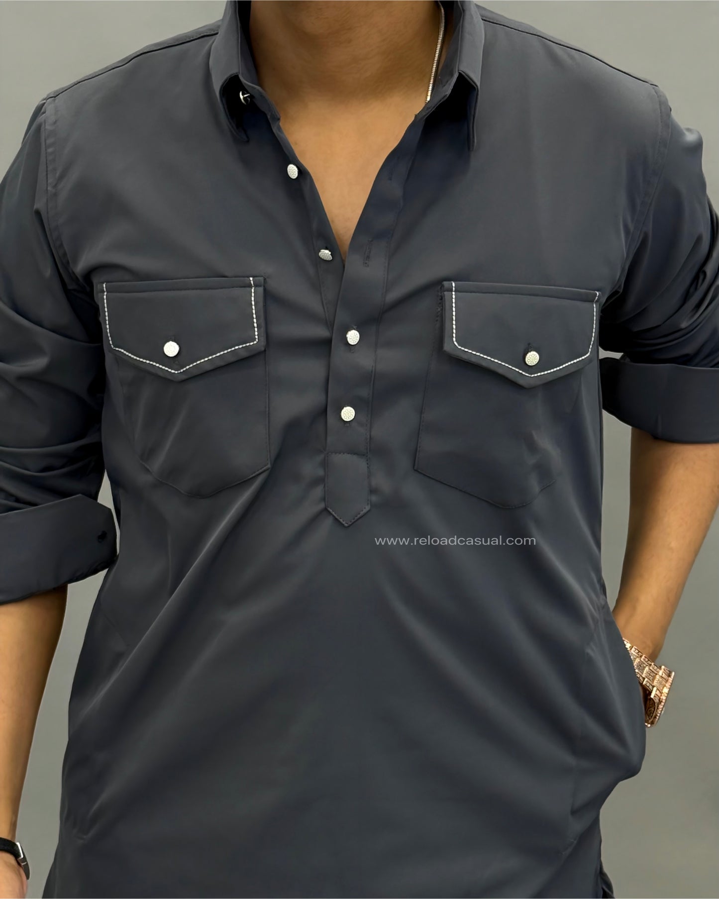 Grand Classic Double Pocket Stretch Pathani Bootcut Set