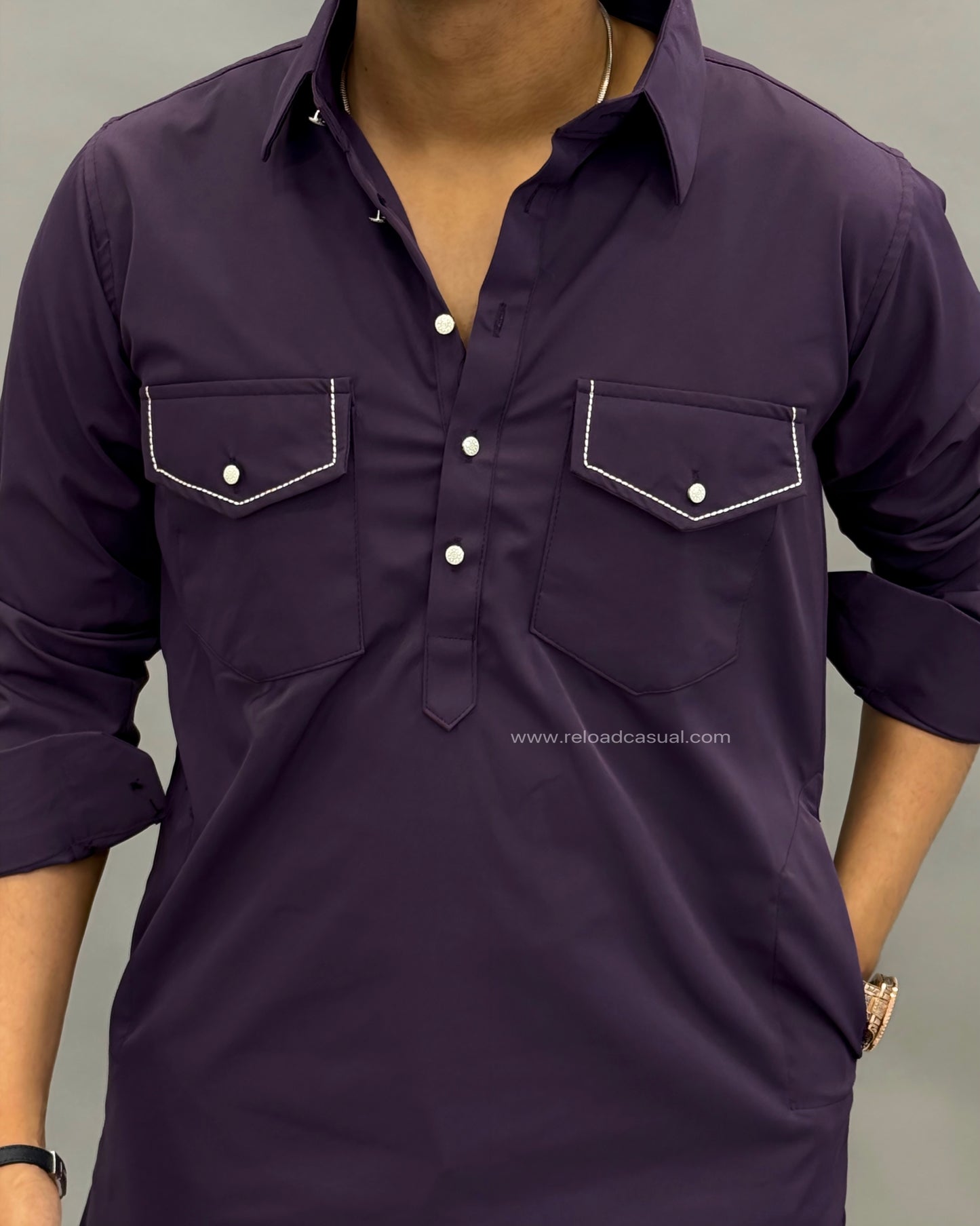 Grand Classic Double Pocket Stretch Pathani Bootcut Set