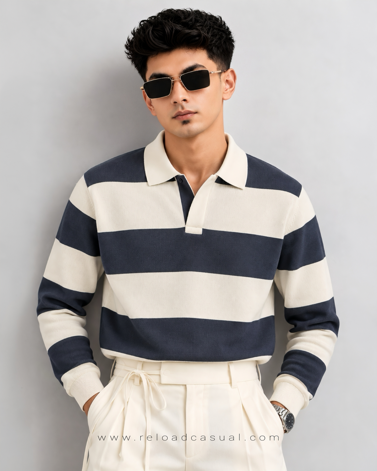 Men's Bold Strip Full Sleeve T-Shirt