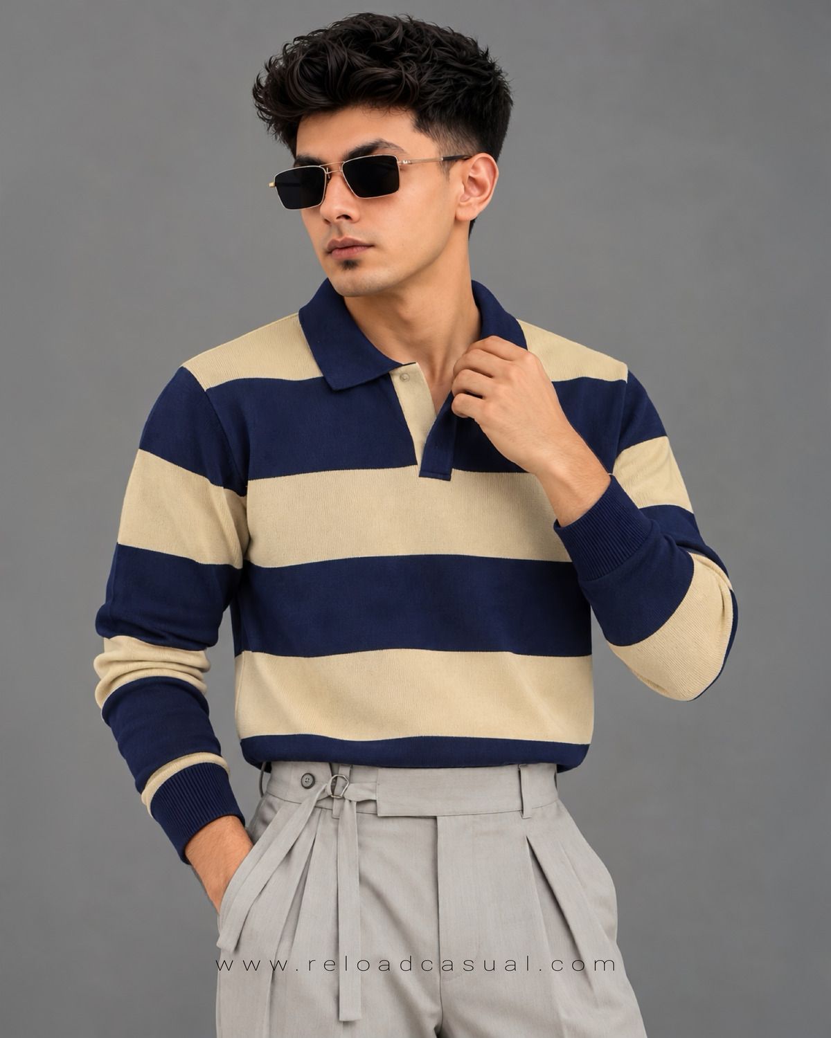 Men's Bold Strip Full Sleeve T-Shirt