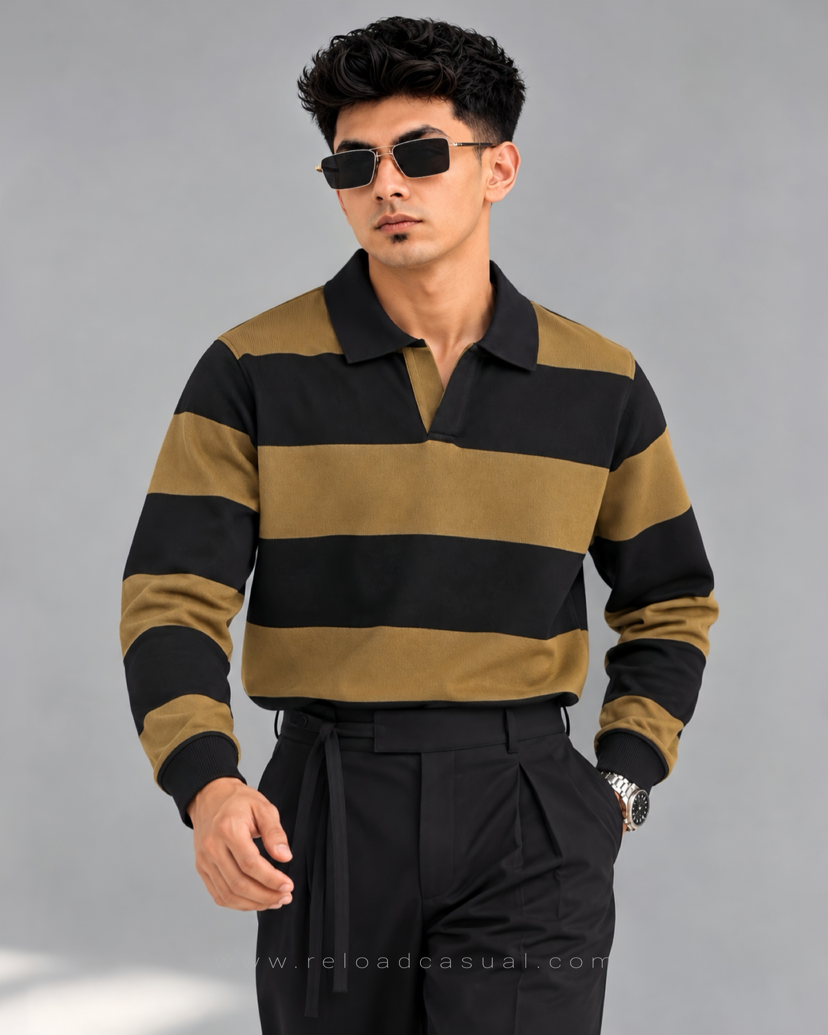 Men's Bold Strip Full Sleeve T-Shirt
