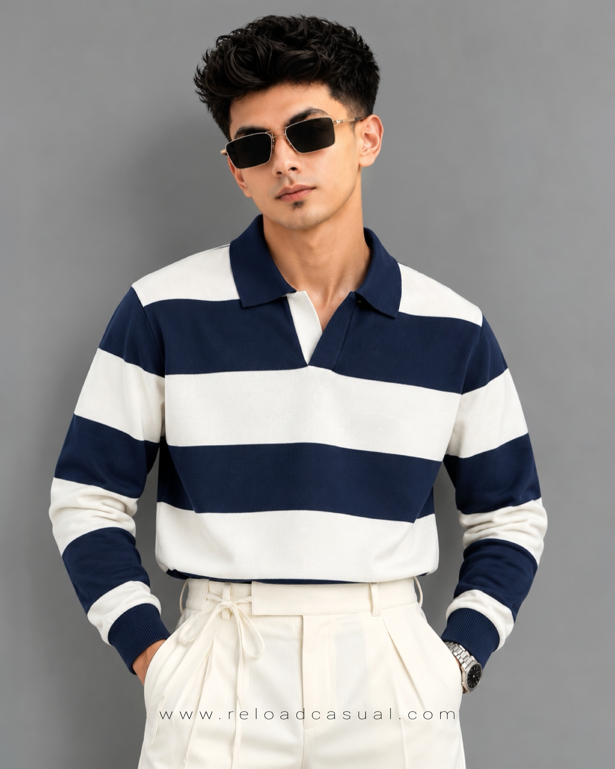 Men's Bold Strip Full Sleeve T-Shirt