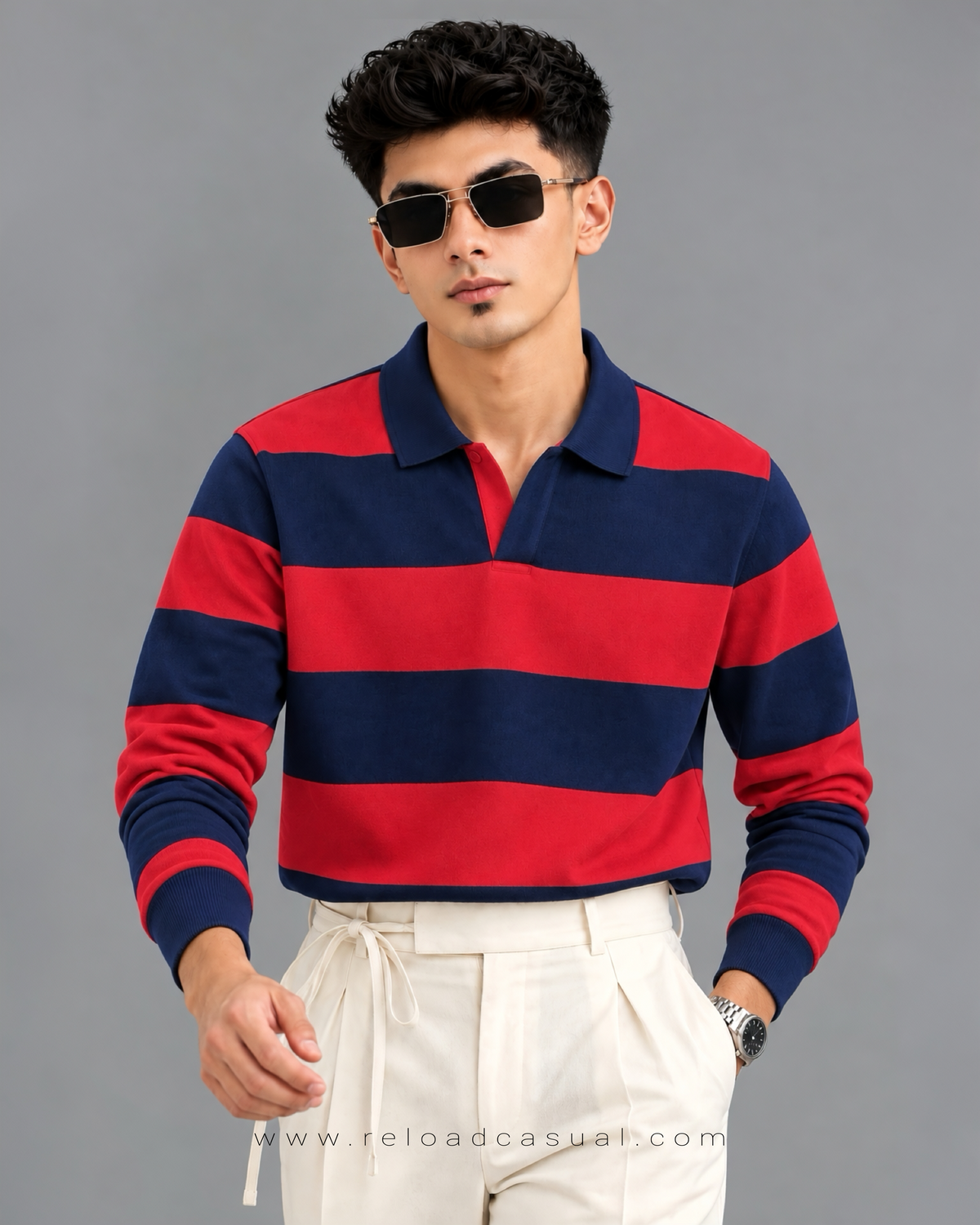 Men's Bold Strip Full Sleeve T-Shirt