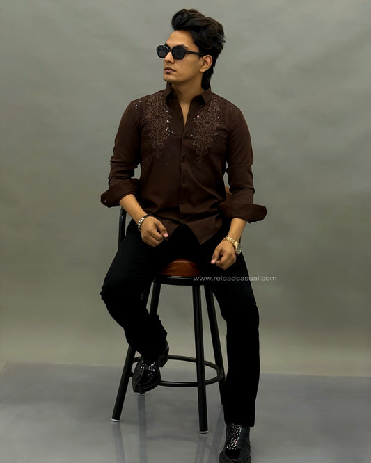 Stylish Lachka Floral Hand Work Designer Shirt