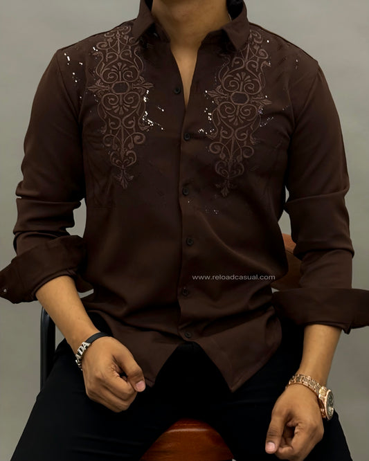 Stylish Lachka Floral Hand Work Designer Shirt
