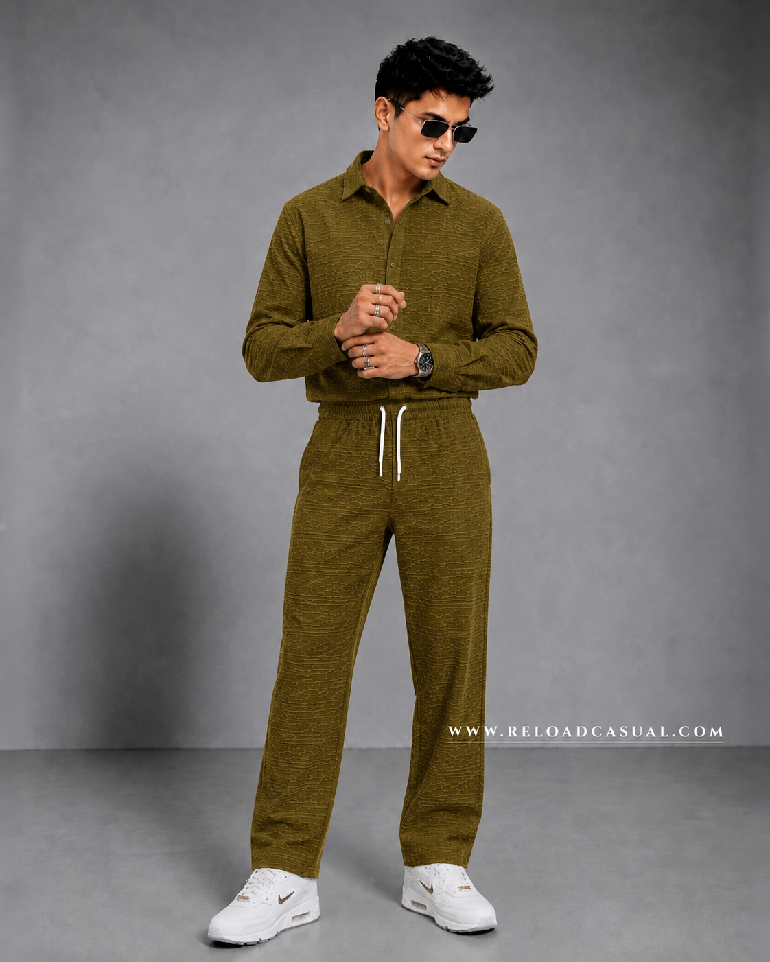 Men's Linear Texture Stylish Tracksuit