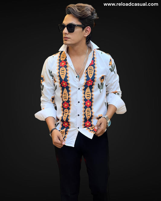 Vibrant Aztec Floral Shirt