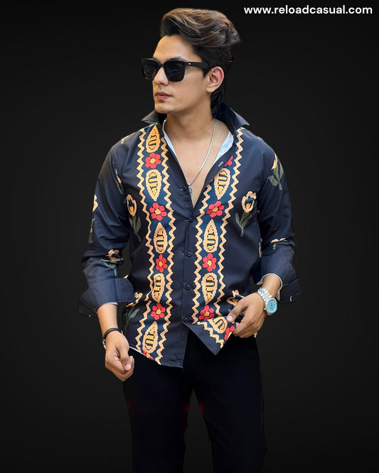 Vibrant Aztec Floral Shirt