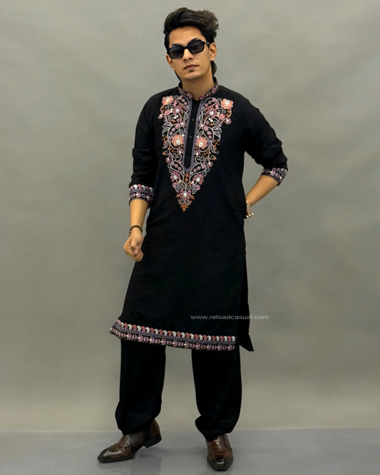 Imperial Threadwork Kurta Pyjama Set