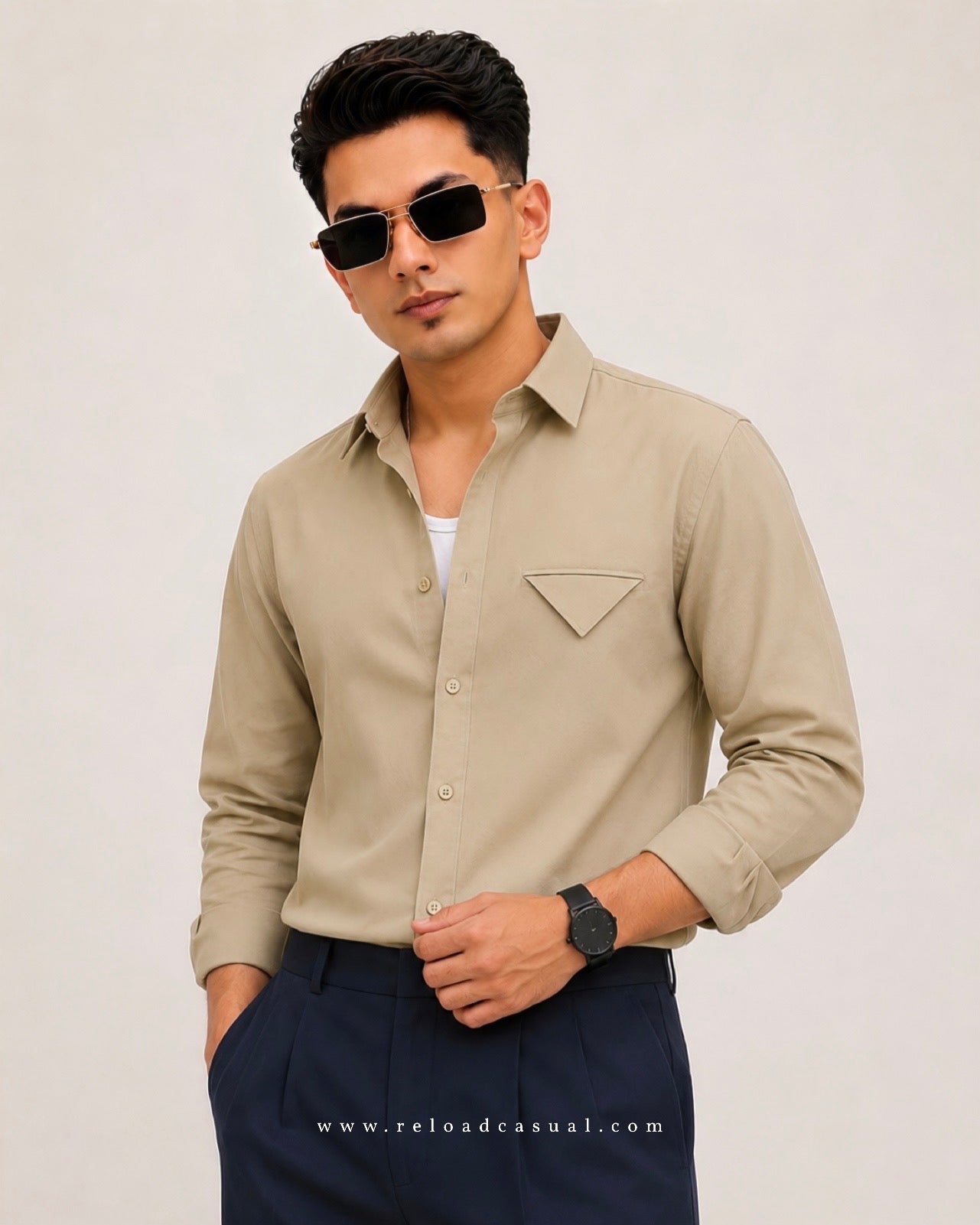 Single Flap Pocket Boxy Fit Shirt