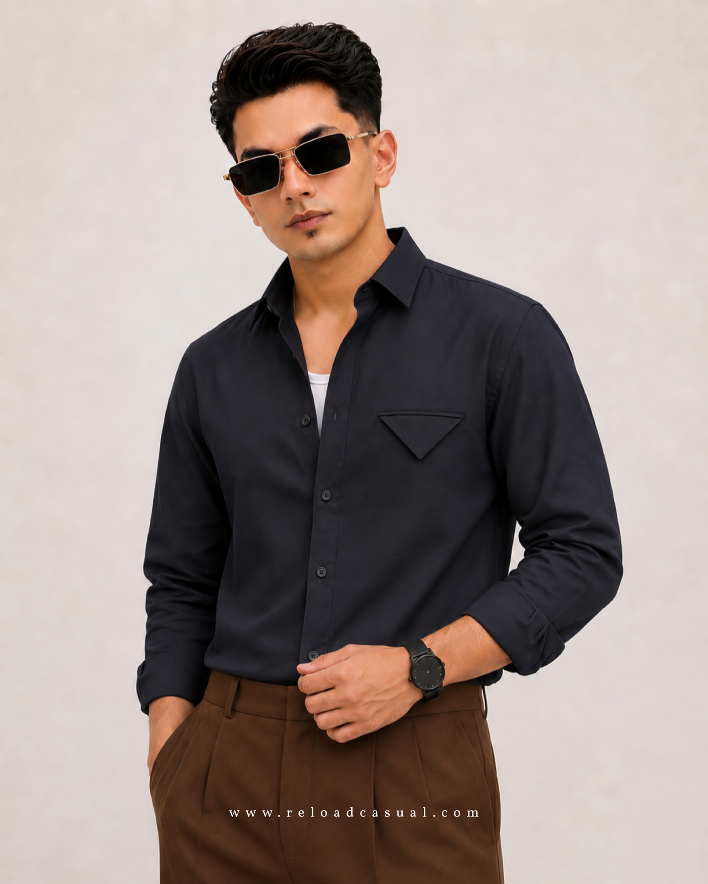 Single Flap Pocket Boxy Fit Shirt