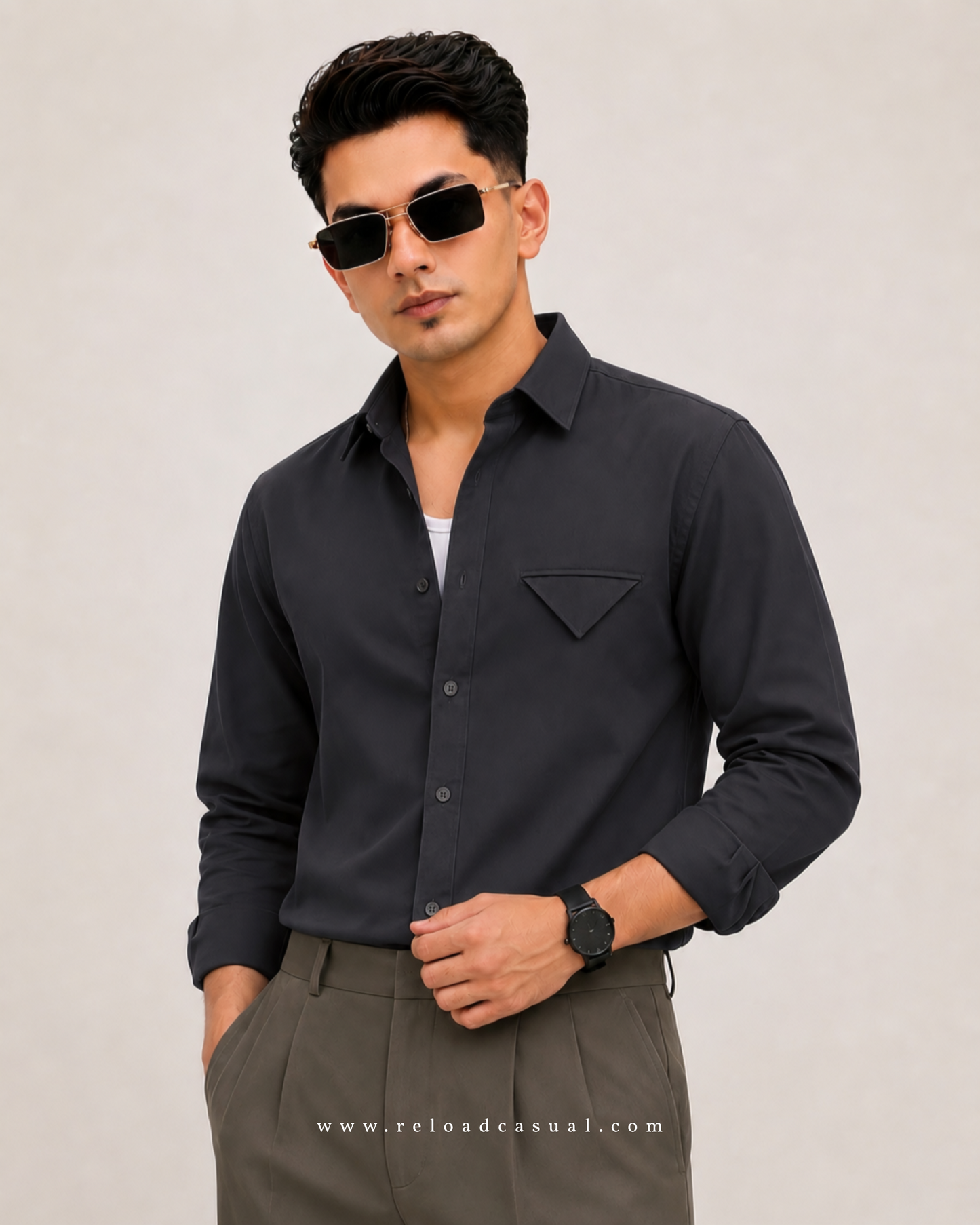 Single Flap Pocket Boxy Fit Shirt