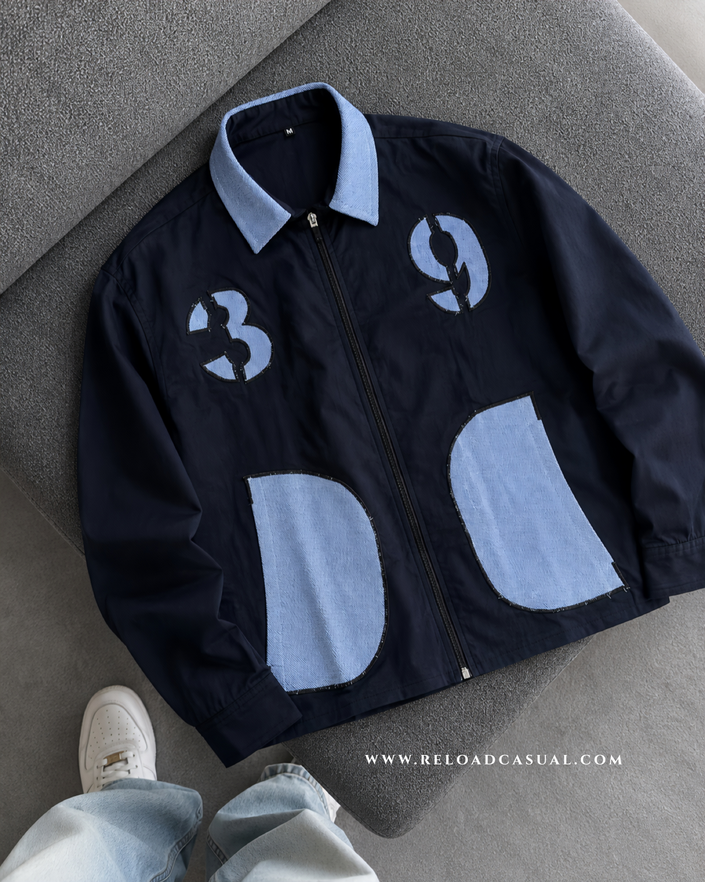 39 DENIM PATCH ZIPPER SHIRT