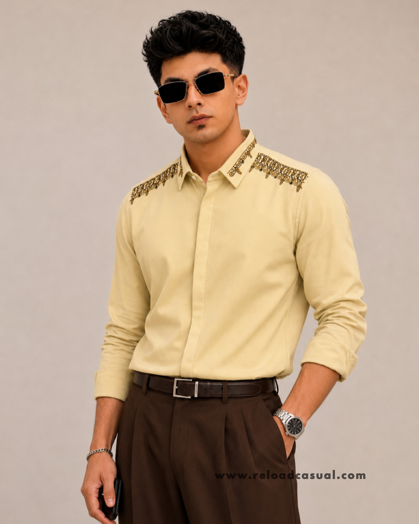 Collar Embroidery Design Lachka Shirt