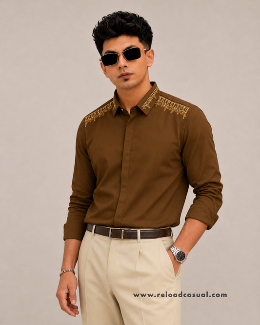 Collar Embroidery Design Lachka Shirt