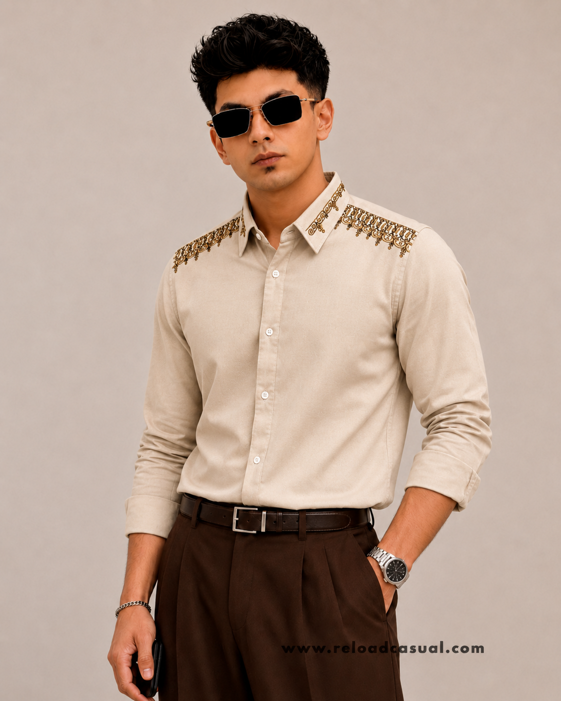 Collar Embroidery Design Lachka Shirt