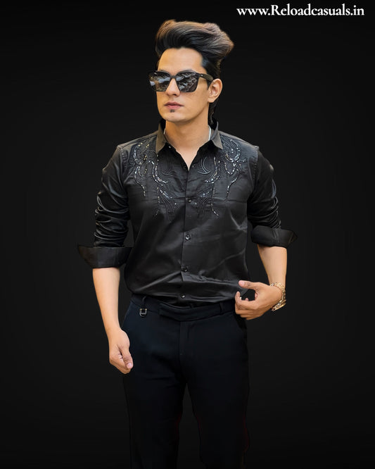 WaveGlint Embroidered Shirt