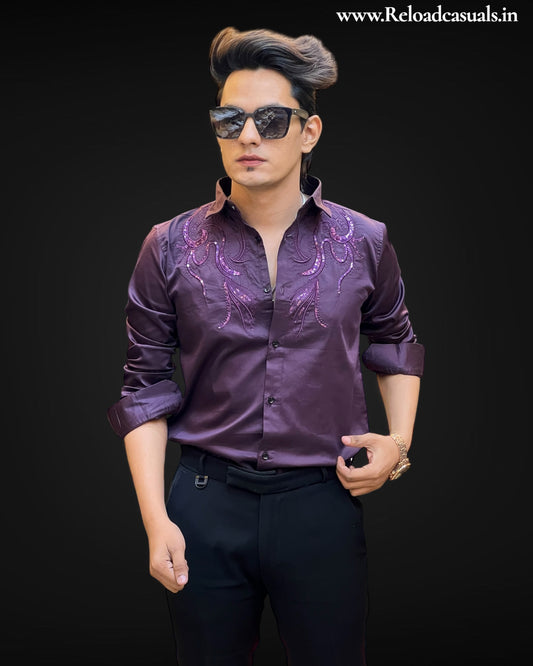 WaveGlint Embroidered Shirt