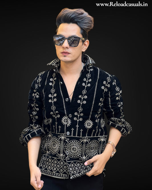 Flower Design Velvet Shirt