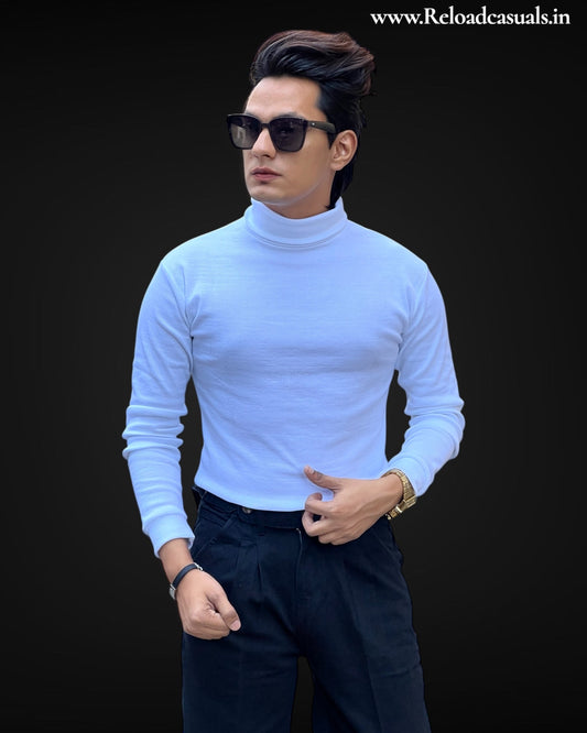 Ribbed Turtleneck T-Shirt