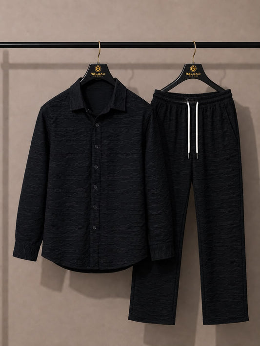 Men's Linear Texture Stylish Tracksuit