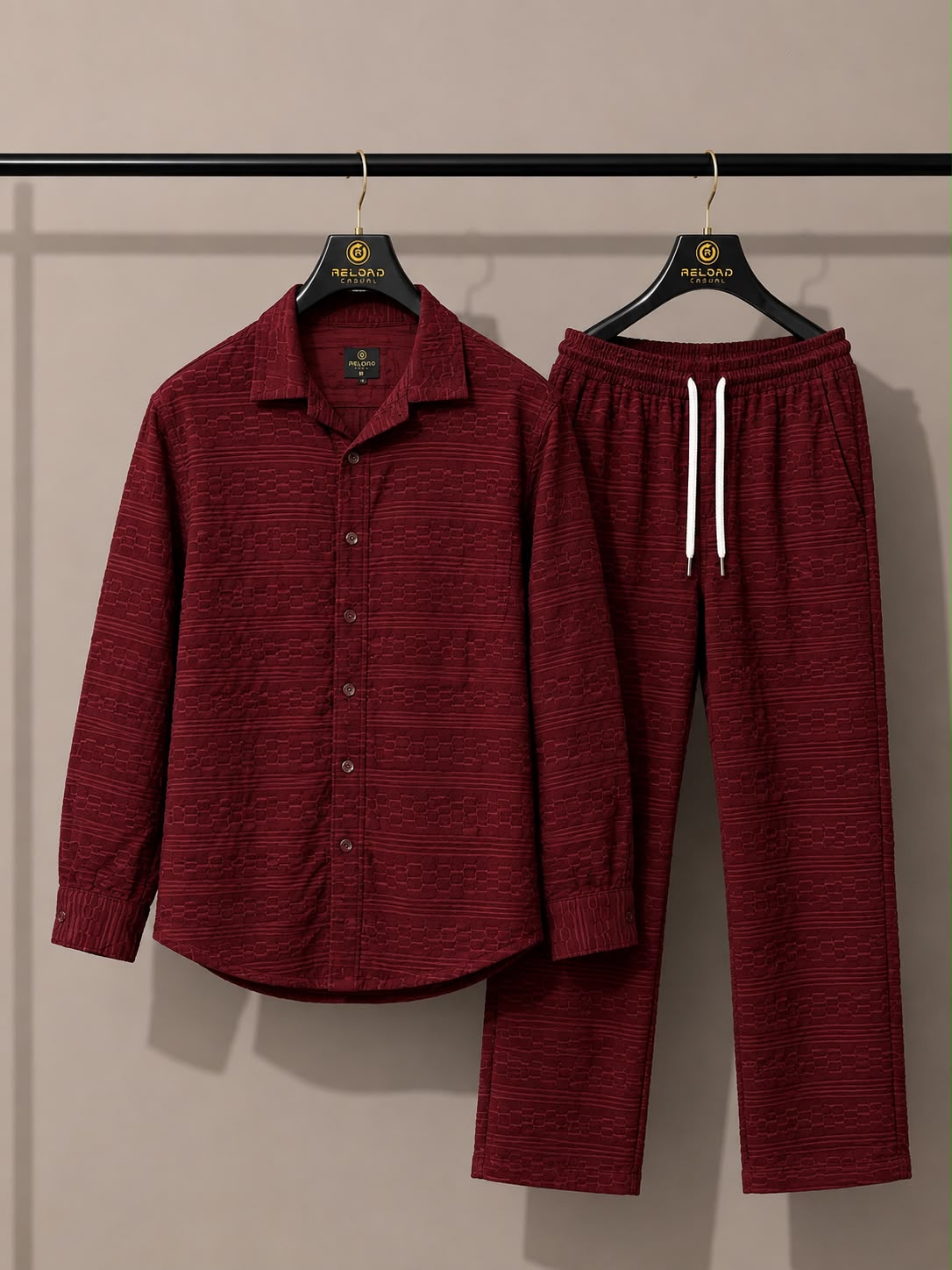 Men's Linear Texture Stylish Tracksuit