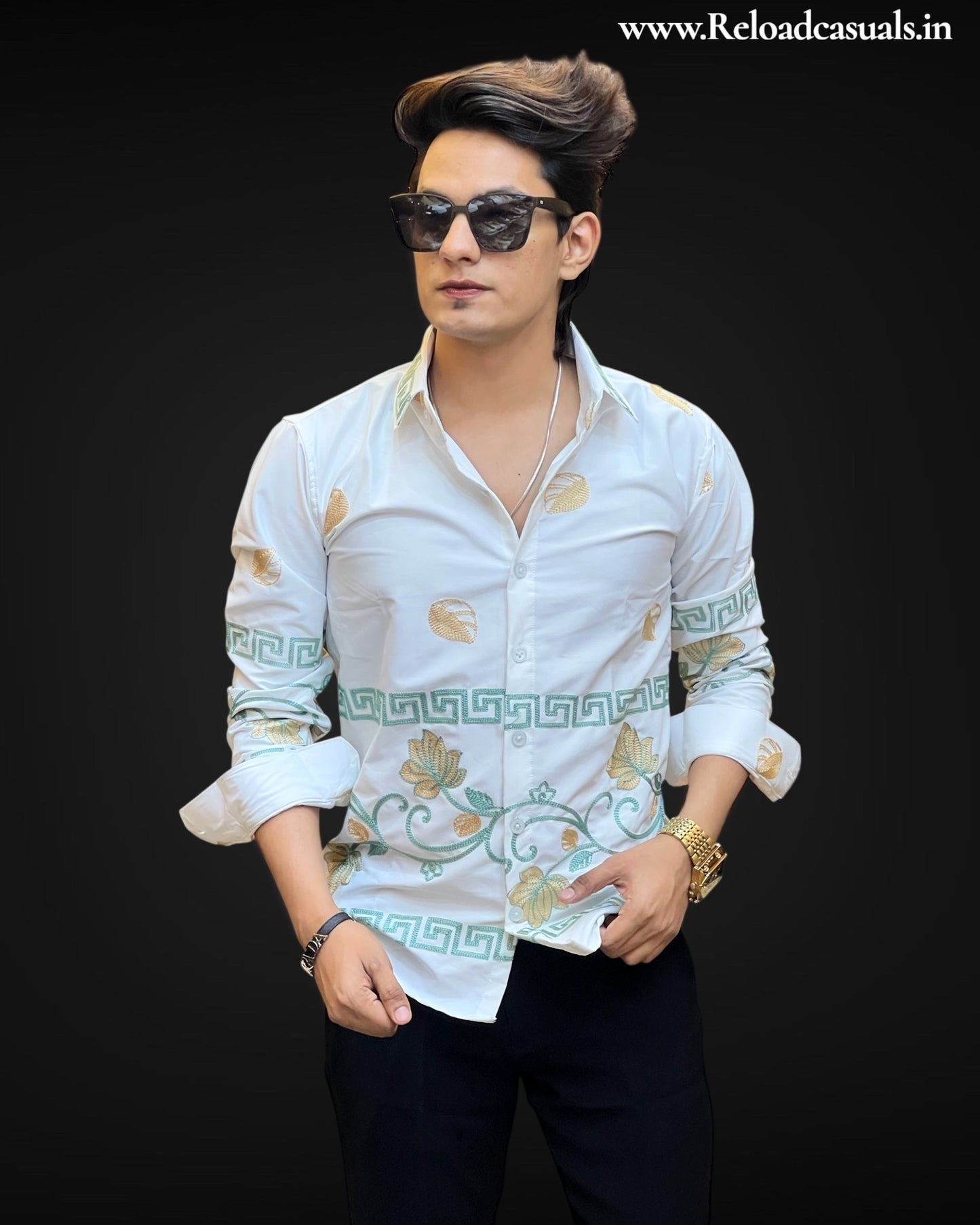 Opulence Crest Ornate Embroidered Shirt