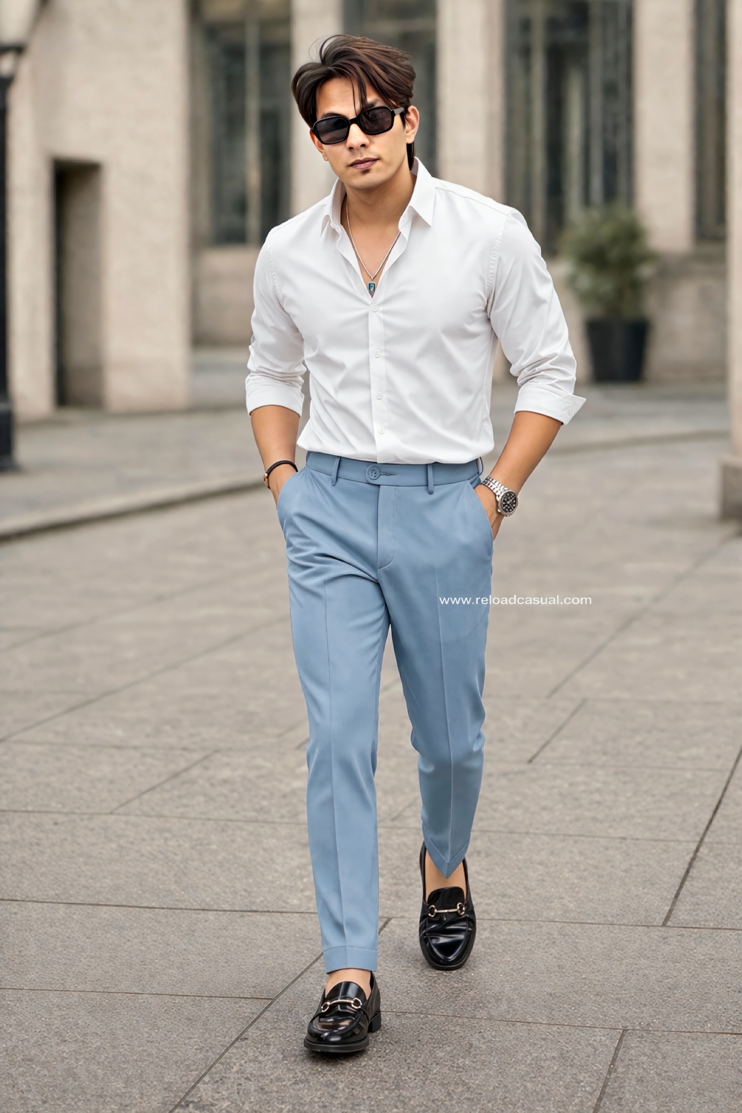 Matty Cotton Fabric Shirt & Adj Lycra Pant Combo