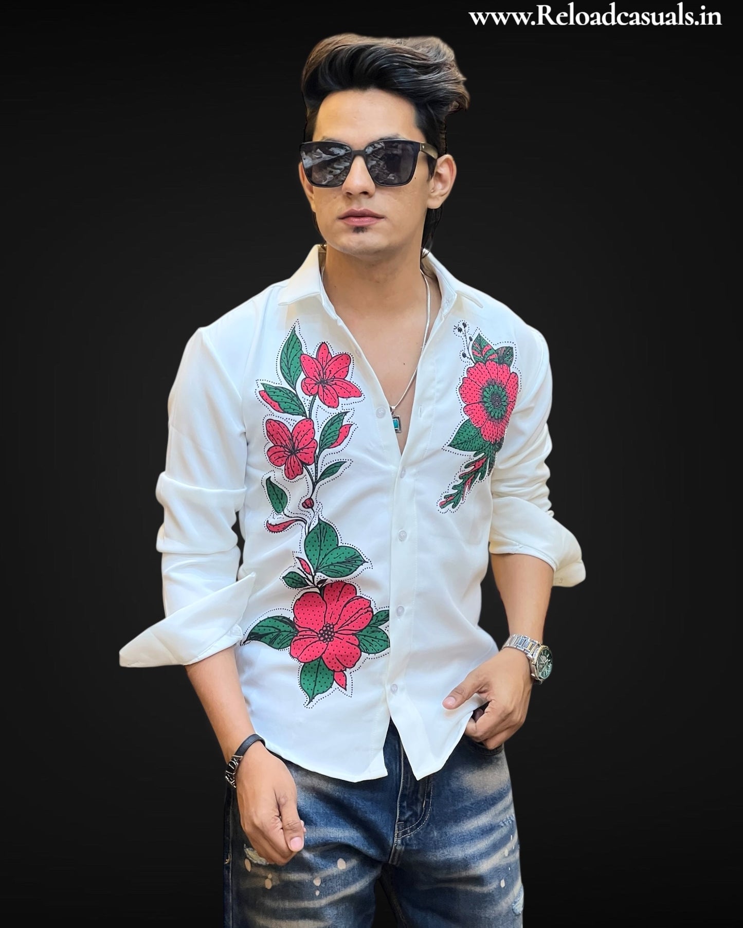 Botanical Royale Embroidered Designer Shirt