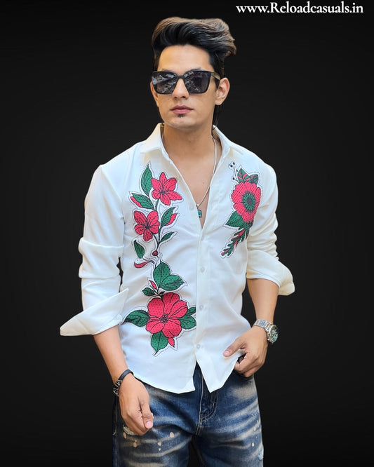 Botanical Royale Embroidered Designer Shirt