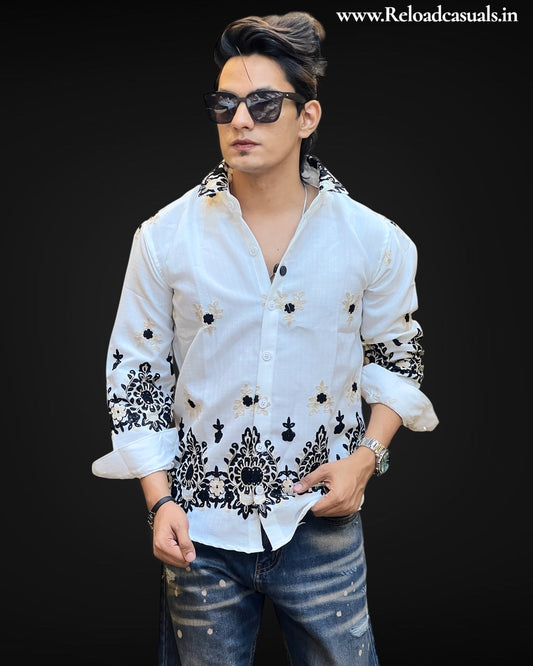 Floral Artisan Embroidered Shirt
