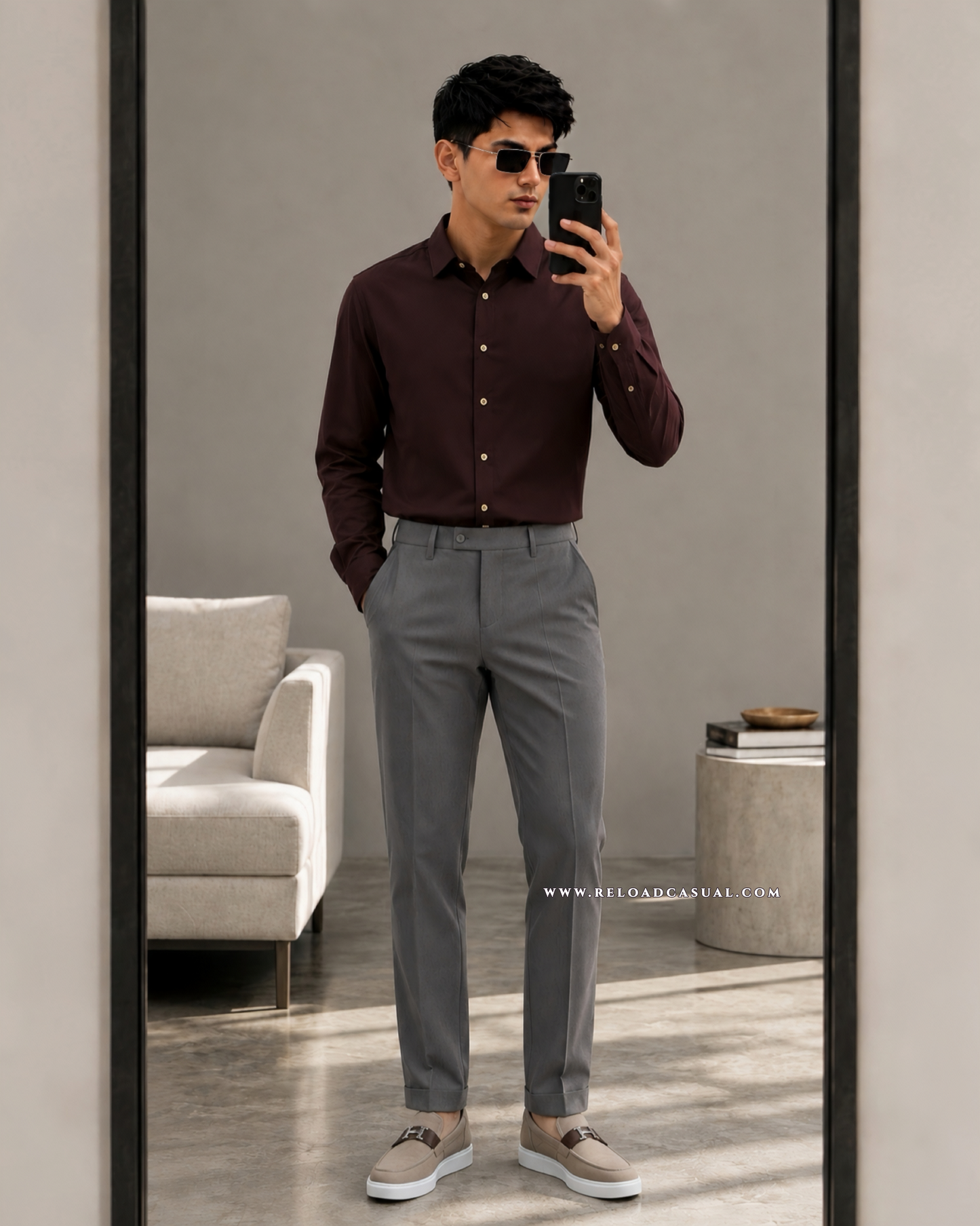 Premium Plain Slim Fit Shirt + Adjustable Pant Combo