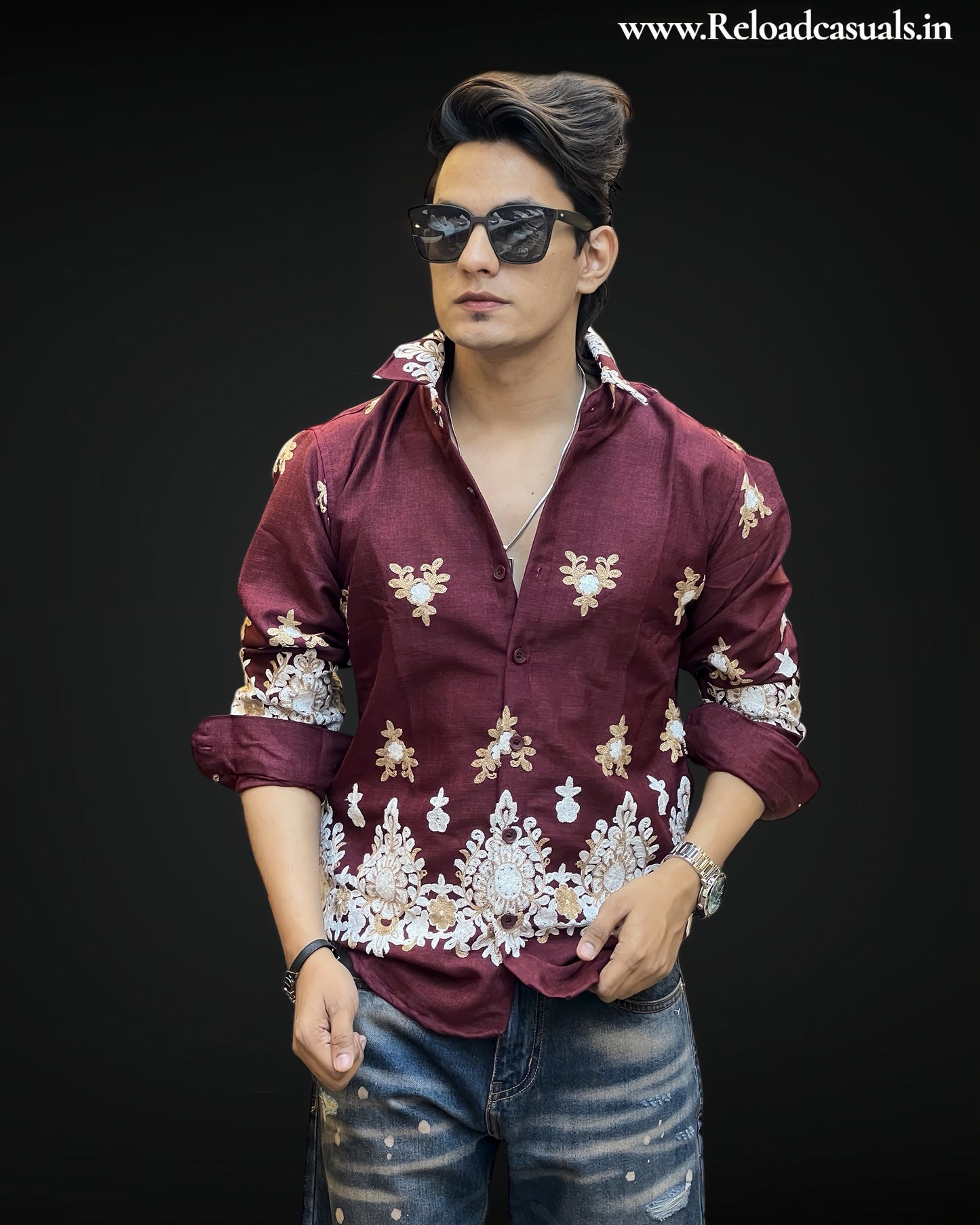 Floral Artisan Embroidered Shirt