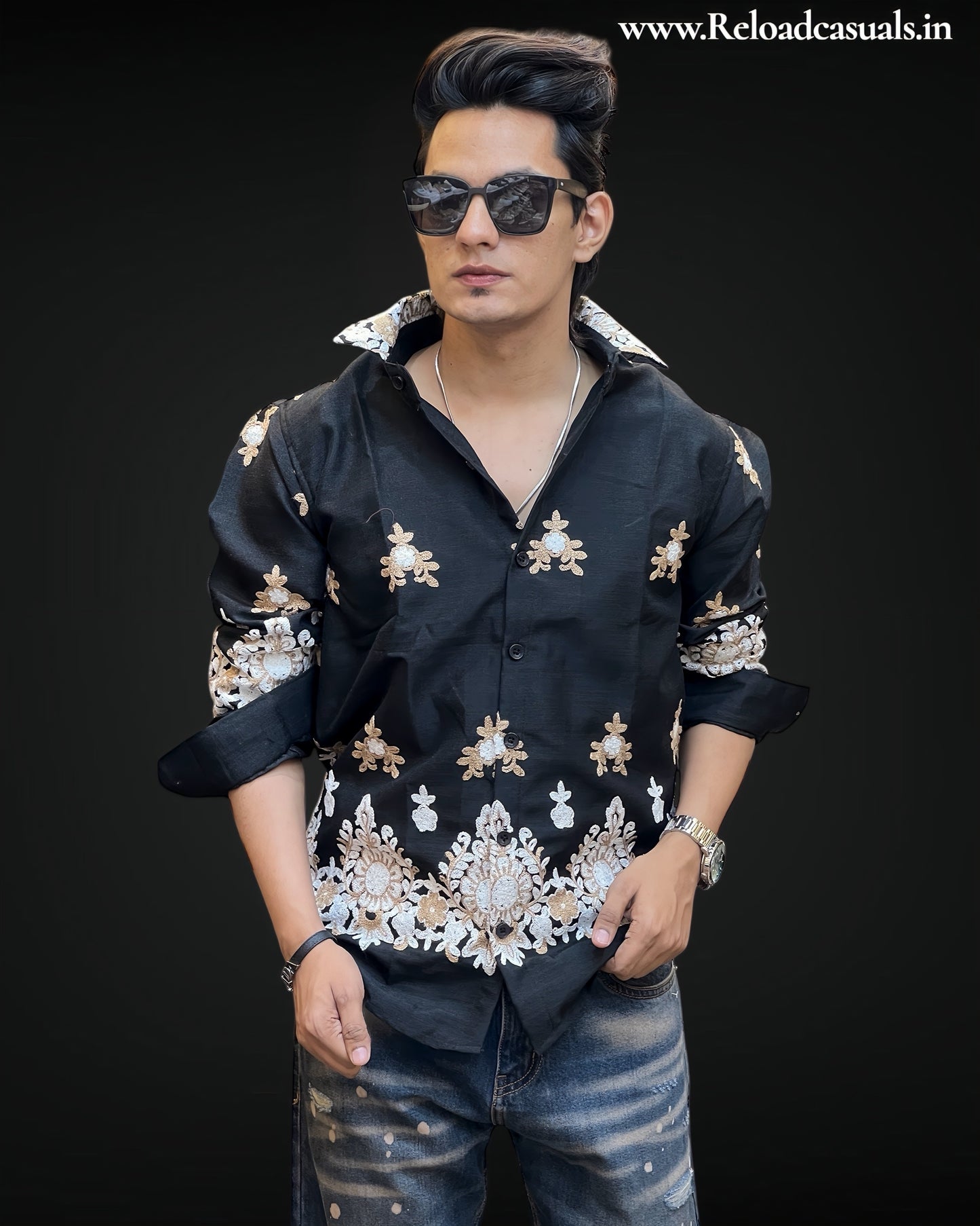 Floral Artisan Embroidered Shirt