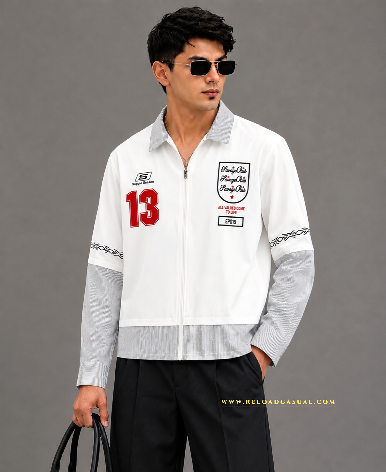 Street Style Contrast Zipper Shirt