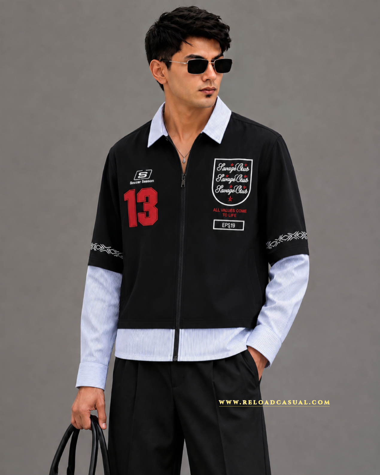 Street Style Contrast Zipper Shirt