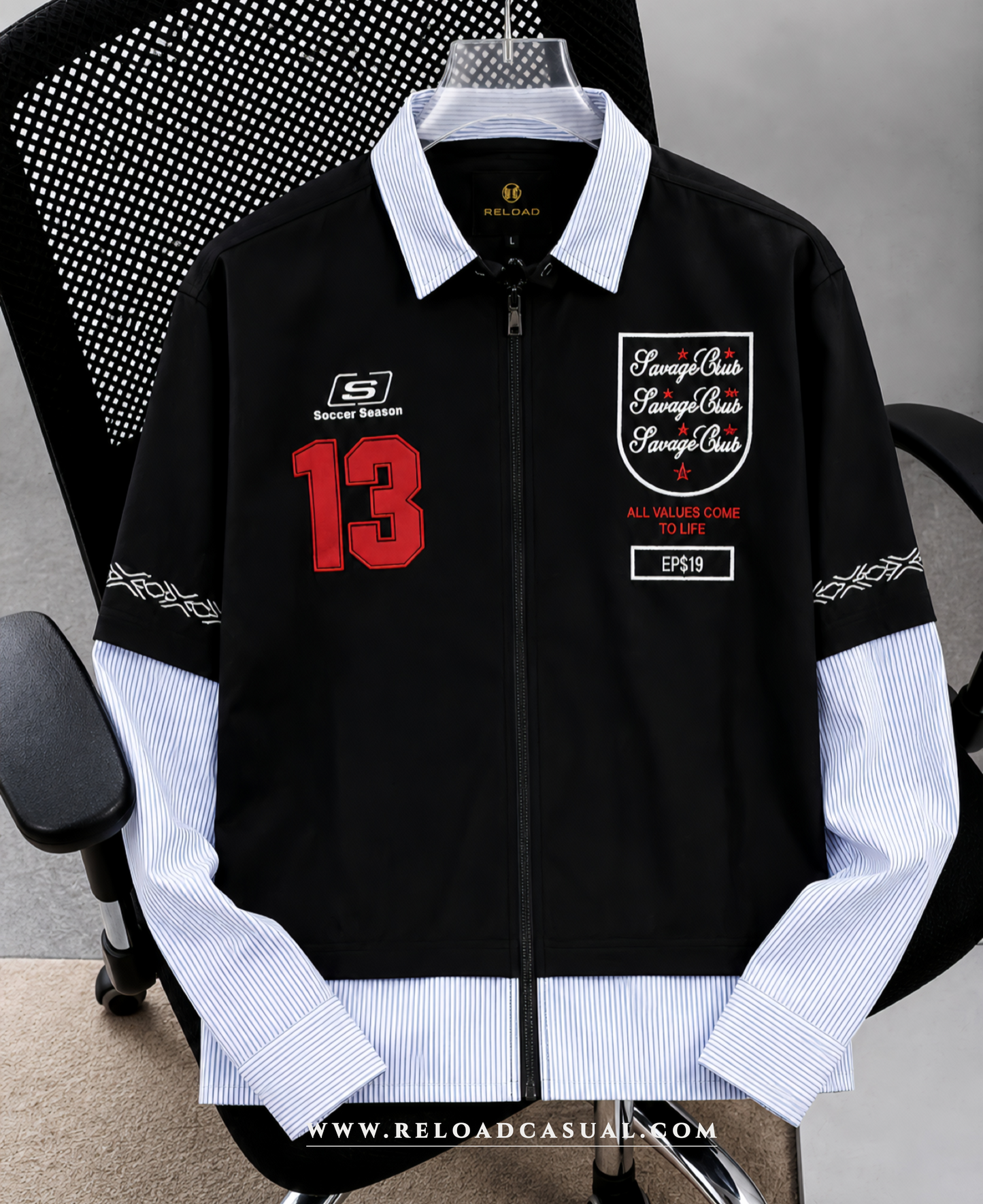 Street Style Contrast Zipper Shirt