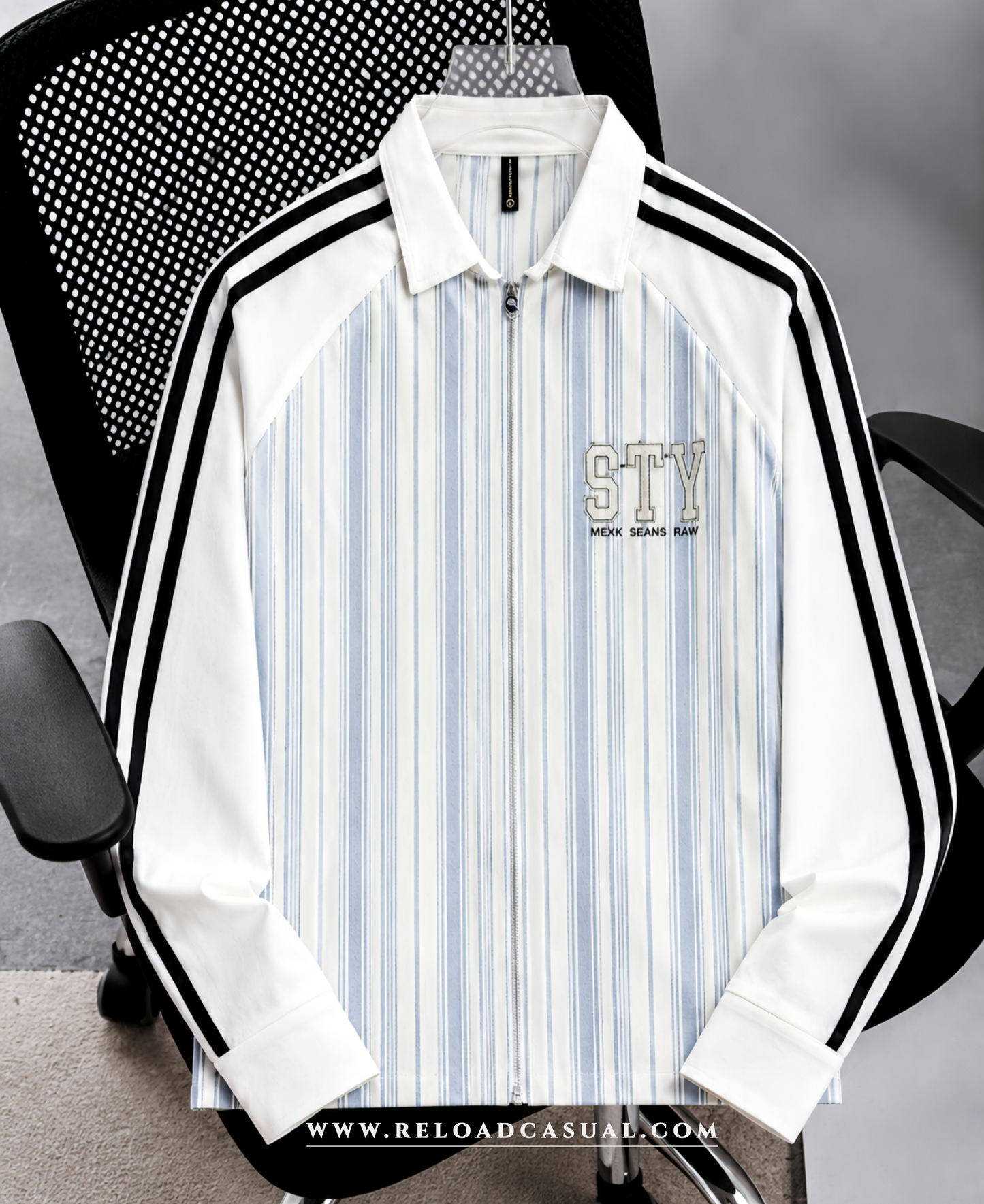Men's STY Denim Boxy Fit Zip Shirt