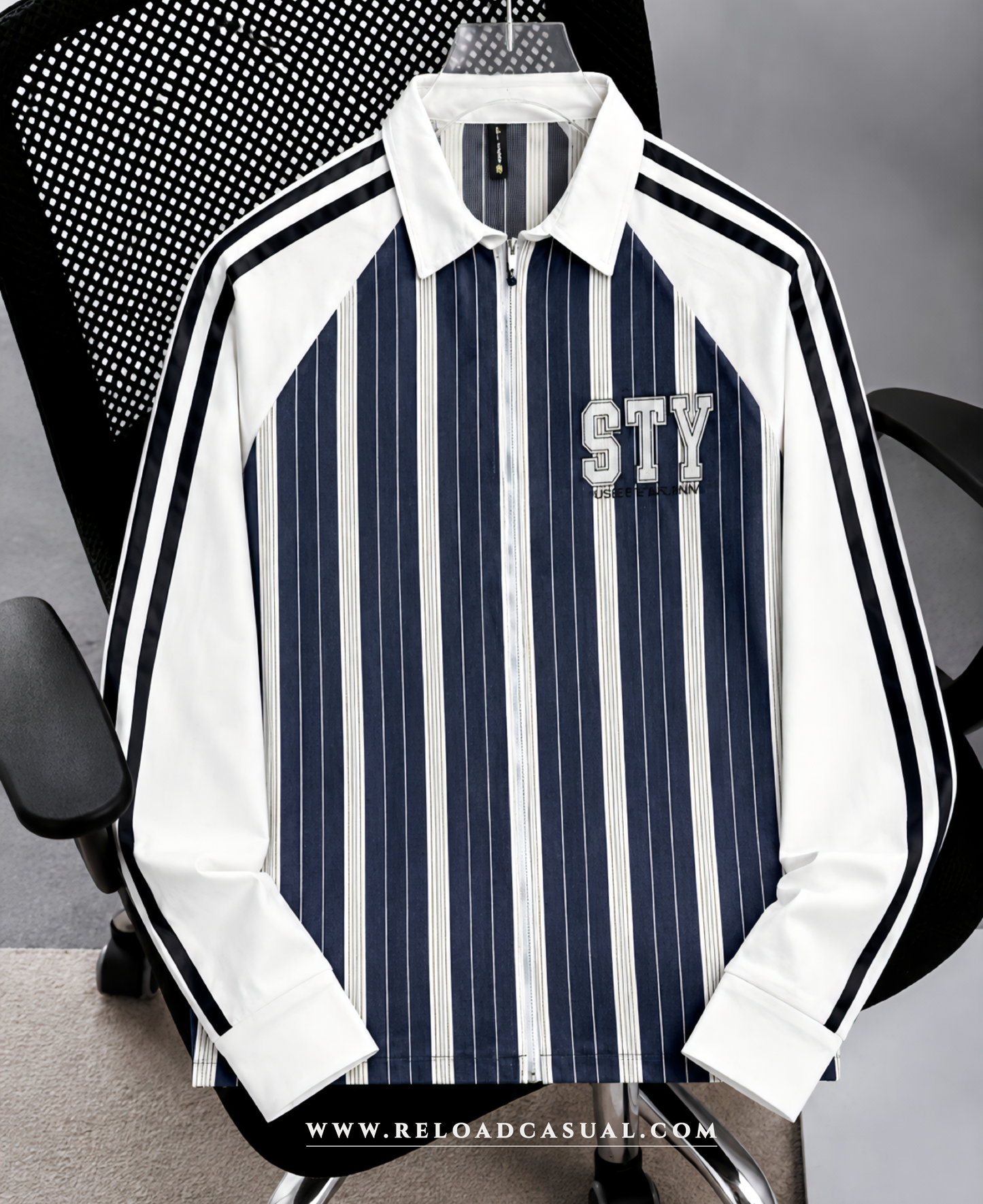 Men's STY Denim Boxy Fit Zip Shirt