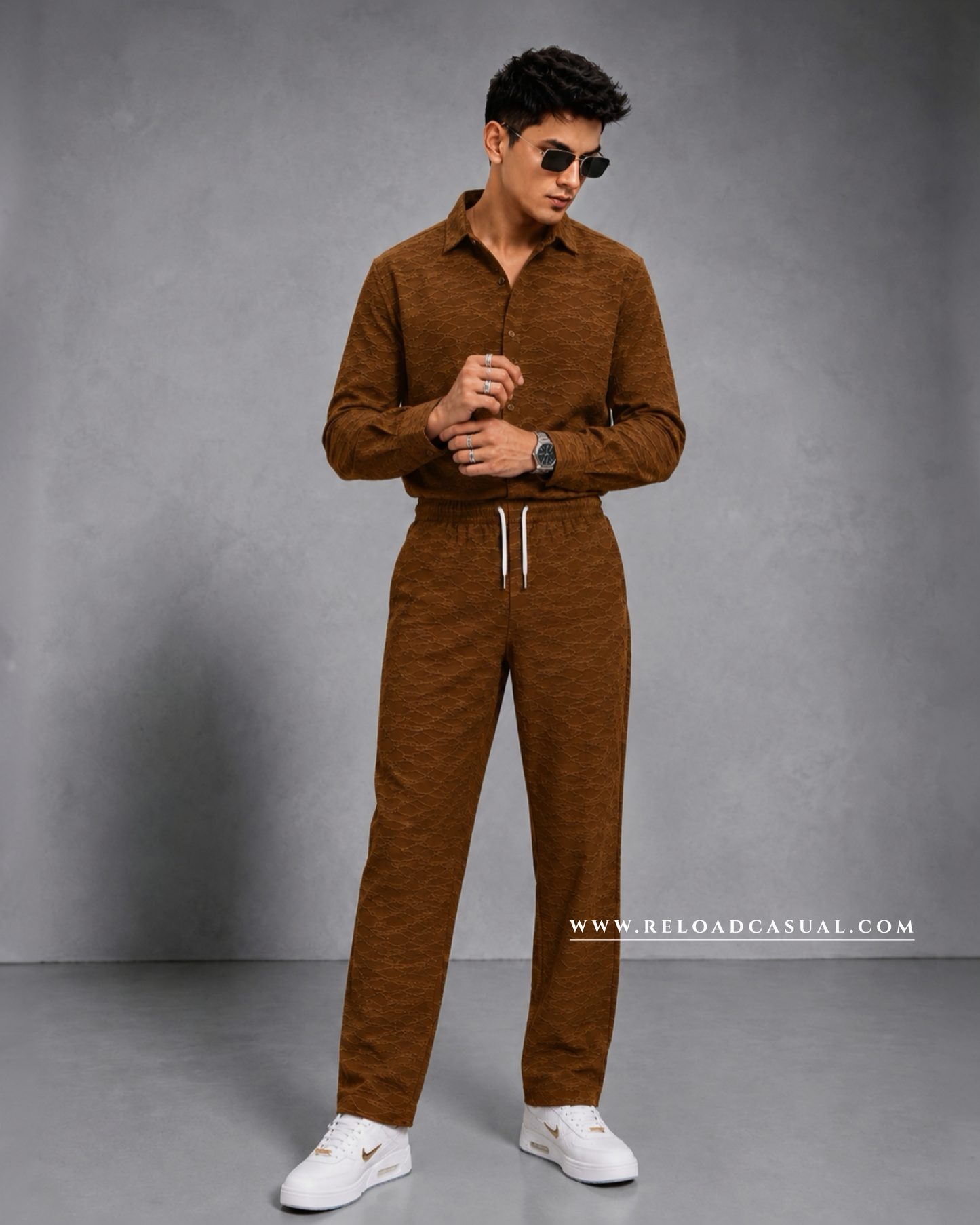 Men's Linear Texture Stylish Tracksuit