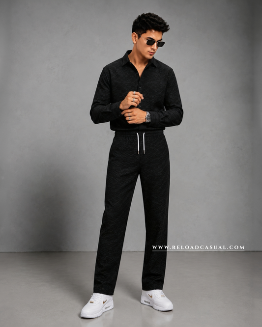 Men's Linear Texture Stylish Tracksuit