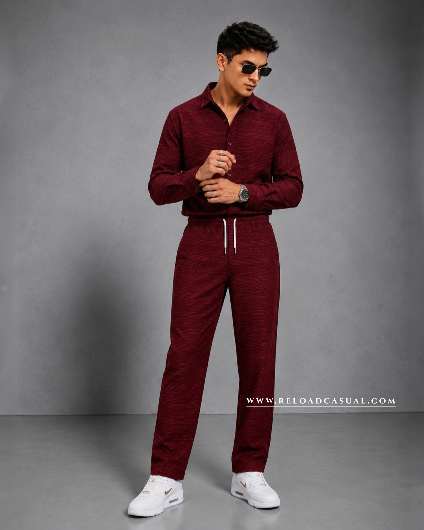 Men's Linear Texture Stylish Tracksuit