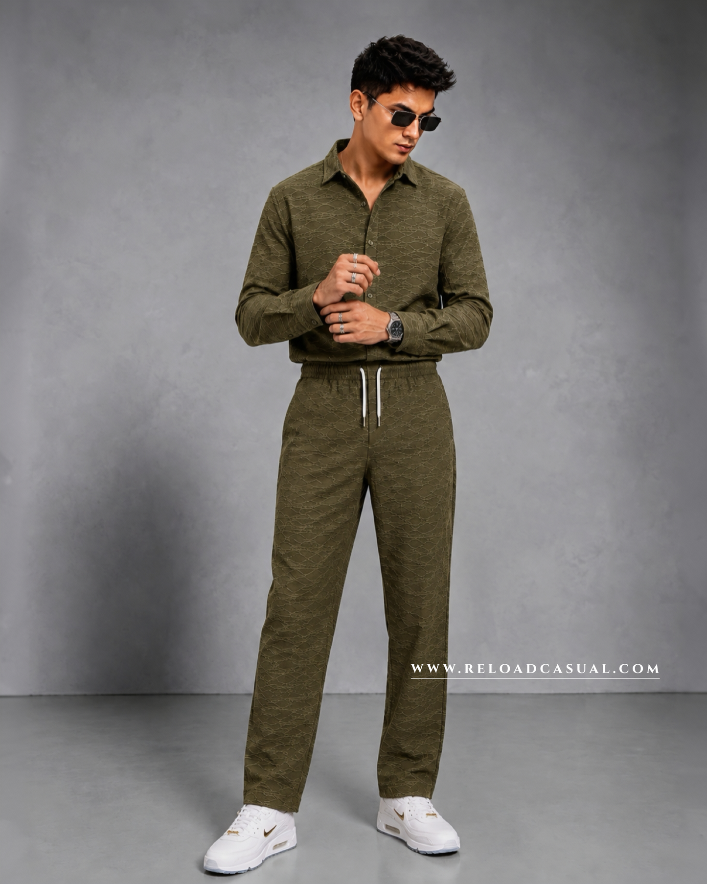 Men's Linear Texture Stylish Tracksuit