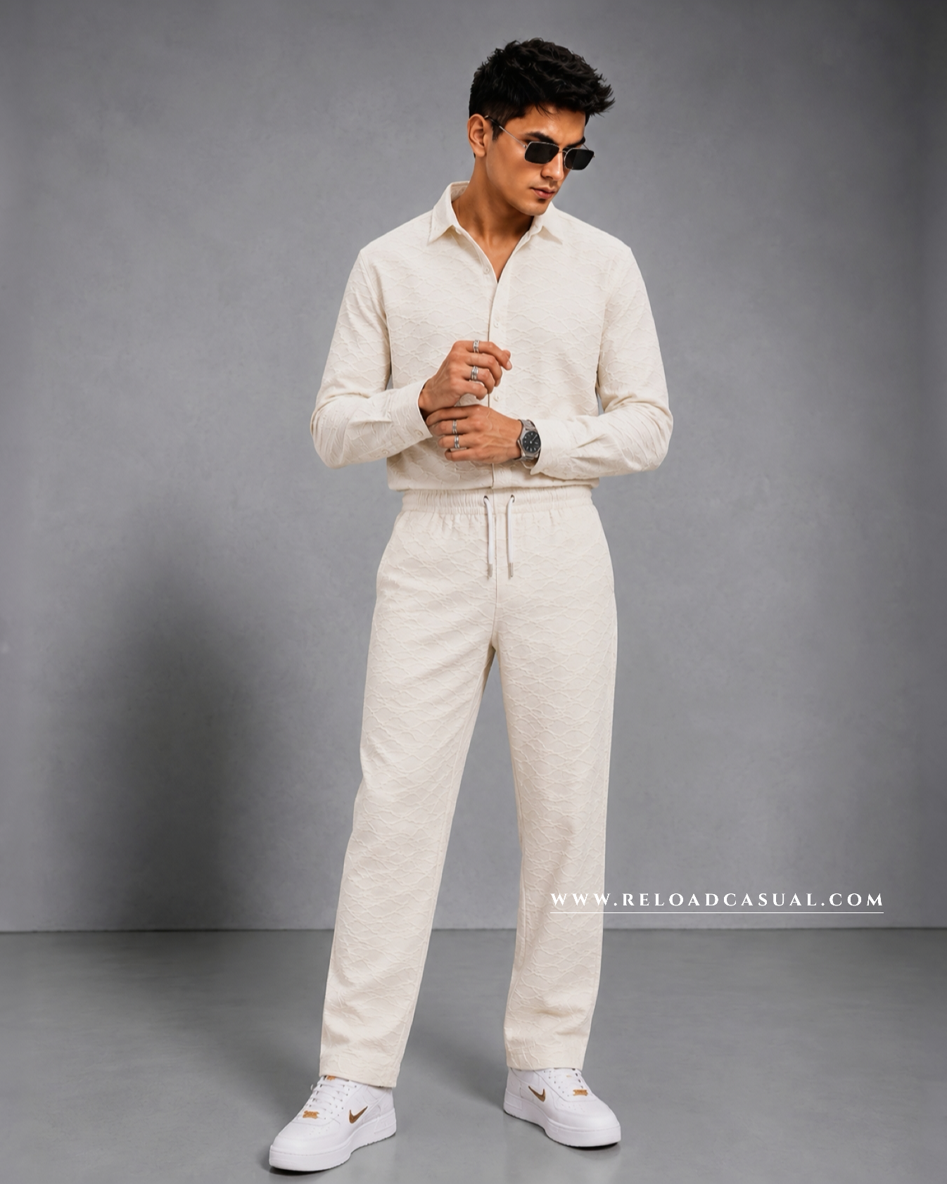 Men's Linear Texture Stylish Tracksuit