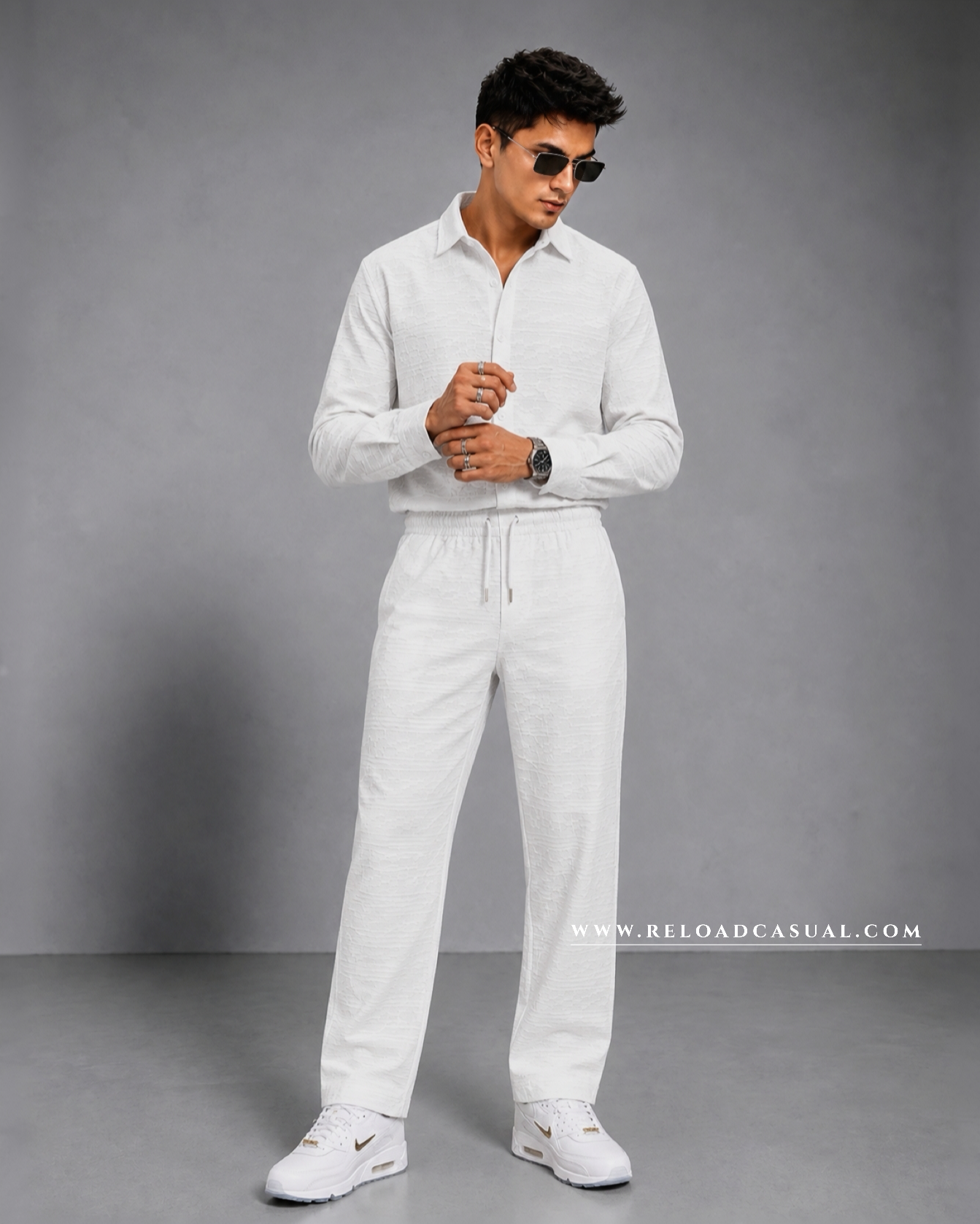 Men's Linear Texture Stylish Tracksuit