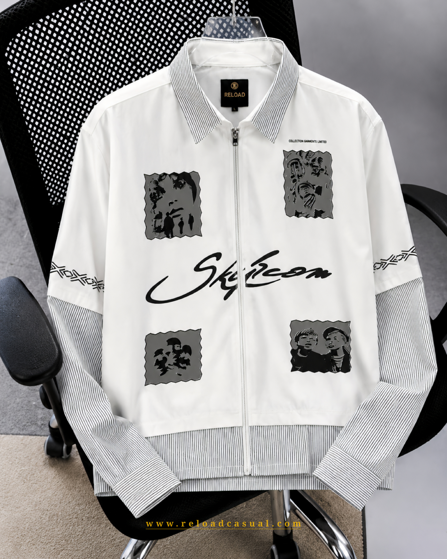 Multiple Face Style Contrast Zipper Shirt