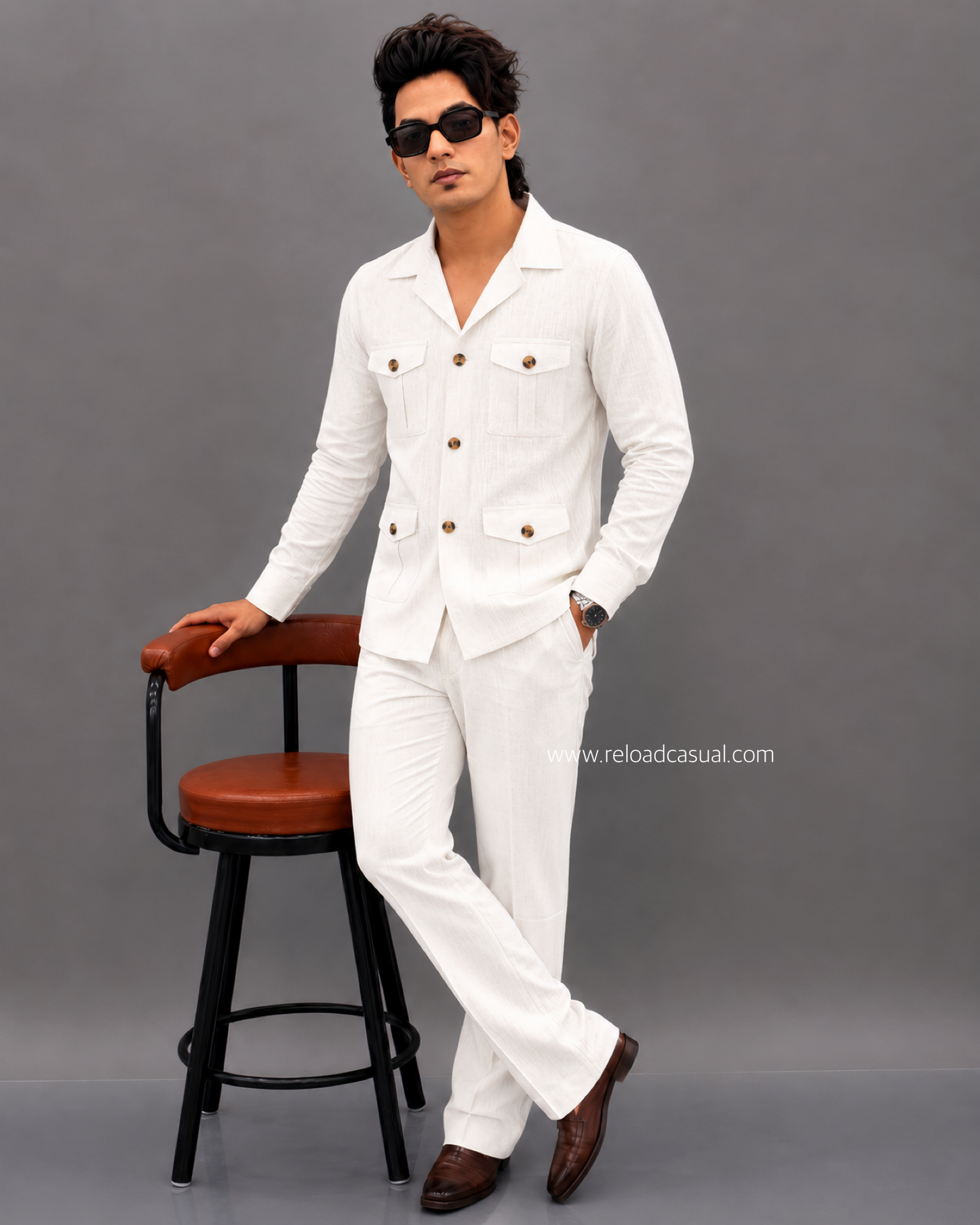 Linen Hunting Multiple Pocket Bootcut Co-ord Set