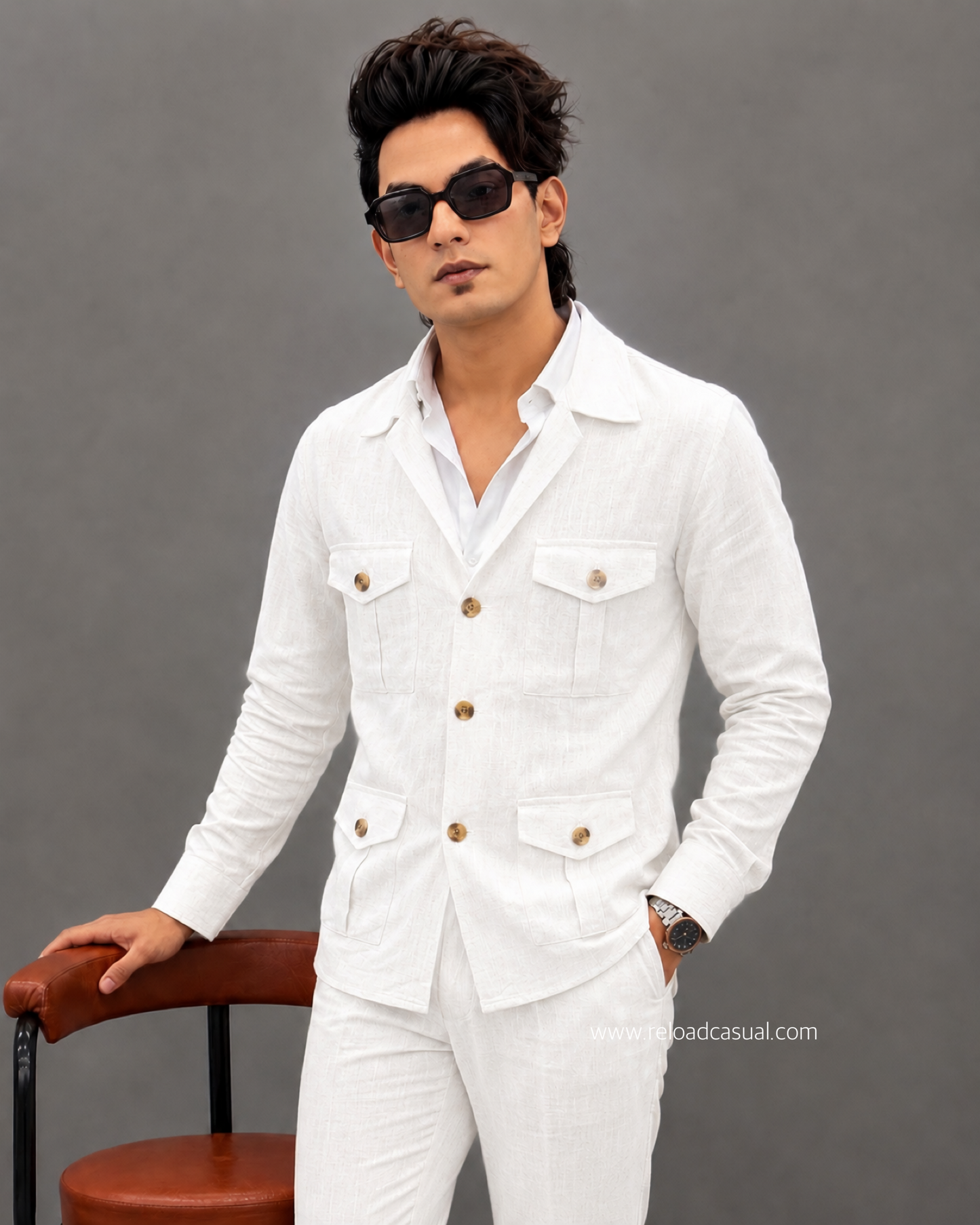 Linen Hunting Multiple Pocket Bootcut Co-ord Set