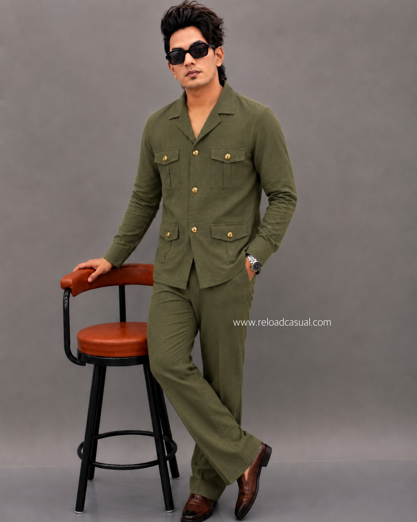 Linen Hunting Multiple Pocket Bootcut Co-ord Set