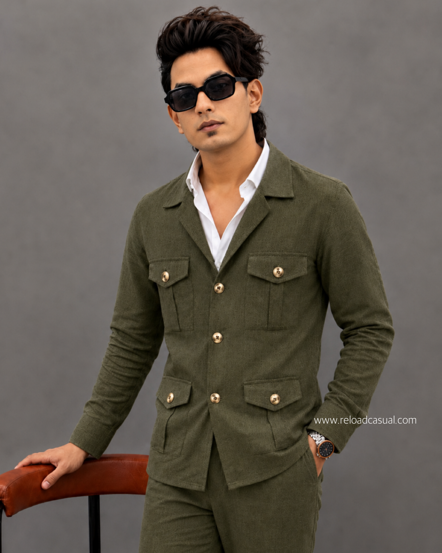 Linen Hunting Multiple Pocket Bootcut Co-ord Set